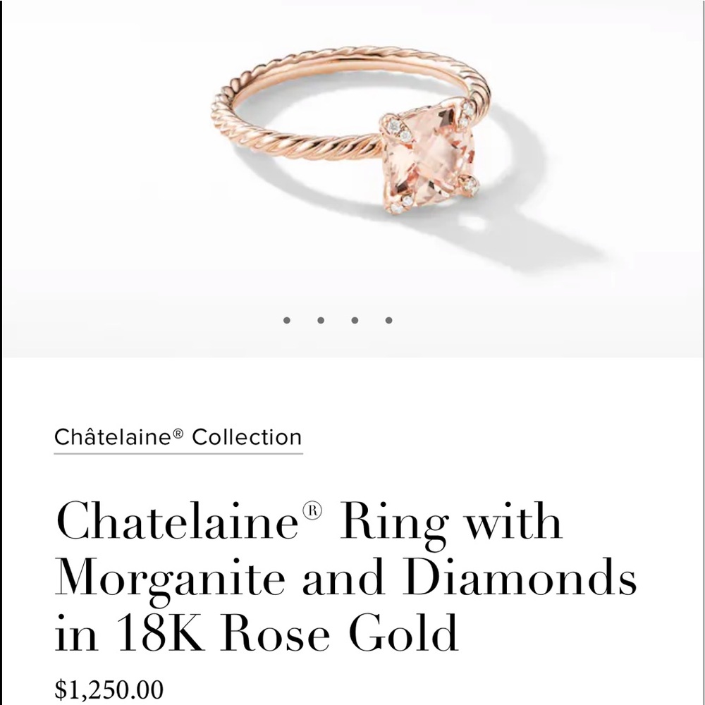 Chatelaine Ring with Morganite Diamonds in 18K RG